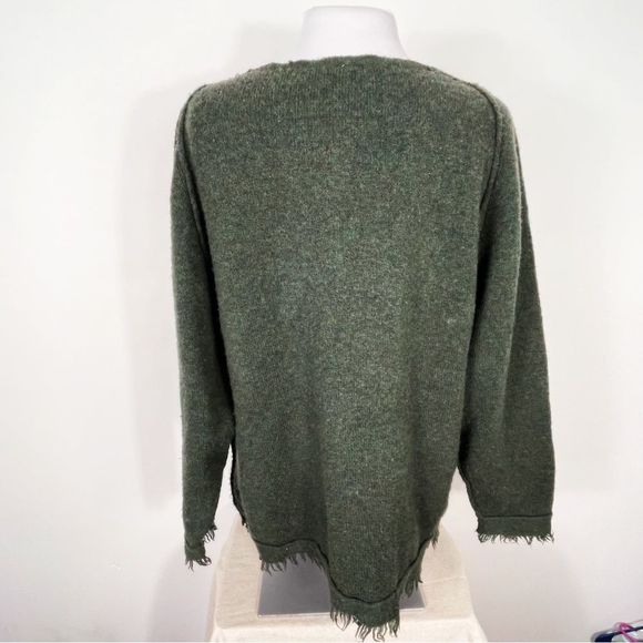 Free People Bohemian Irresistible Fringe Wool Linen Oversized Slouchy Sweater - Picture 7 of 10